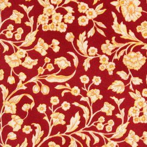 FREDERICK THEAK England Magestic Floral Red Golden Yellow Mens Silk Neck Tie